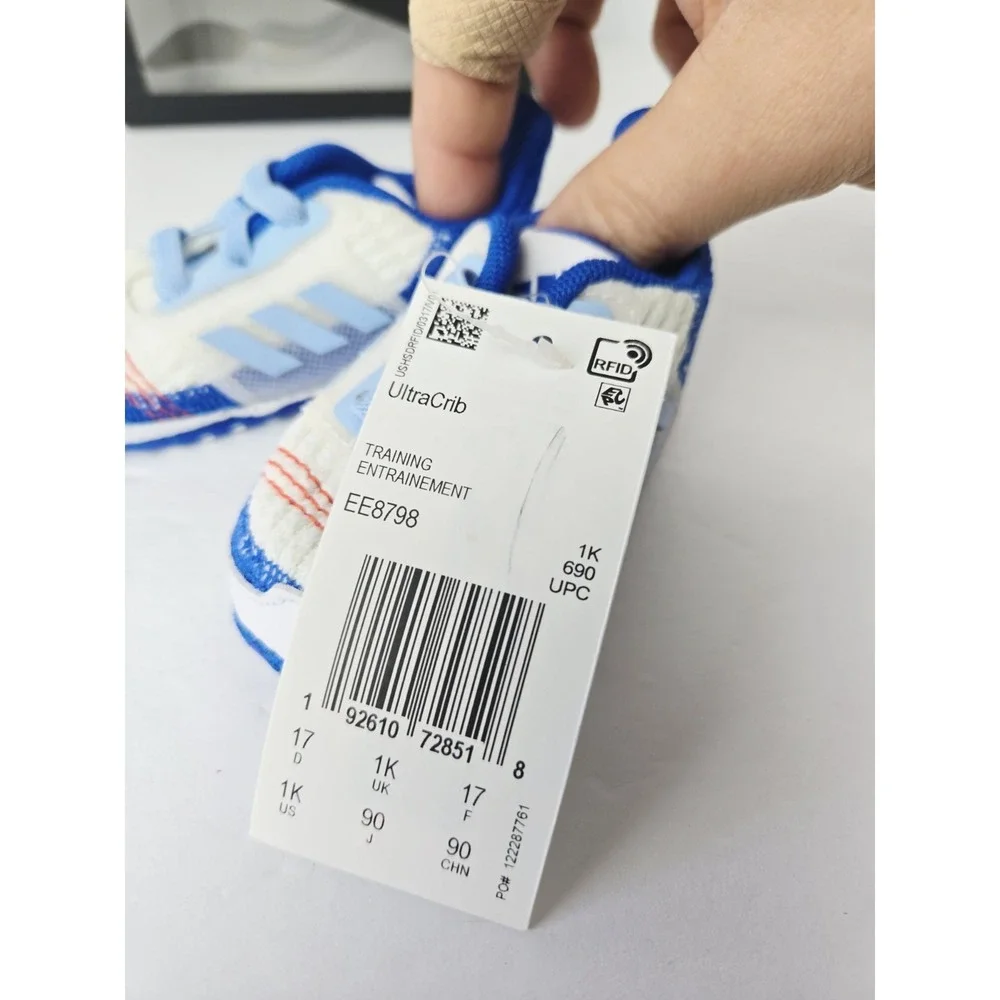 Adidas Kid's UltraCrib Walking Shoe White Blue 1K US Toddler EE8798‎ NEW